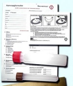 Aanvraagformulier en benodigd materiaal voor onderzoek van de ontlasting door het laboratorium van RP-Vitamino.